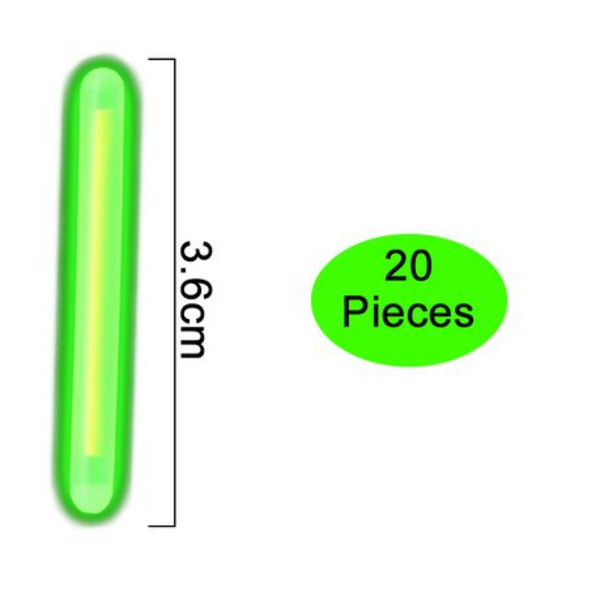 20 Piece Fishing Rod Glow Sticks With 2 Holders