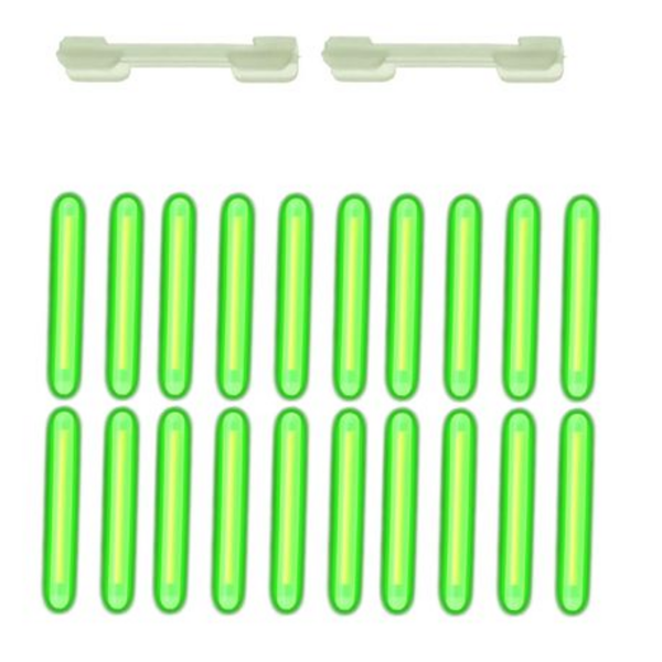 20 Piece Fishing Rod Glow Sticks With 2 Holders