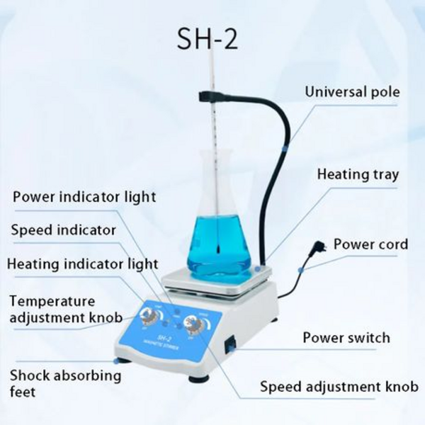 SH-2 Magnetic Stirrer Hot Plate with Stand (Heating & Stirring)