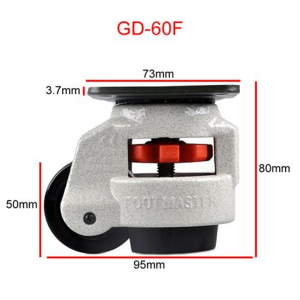 GD-60F Heavy-Duty Caster Wheels with Retractable Foot Pad-4 Pack-125kg Each - Image 2