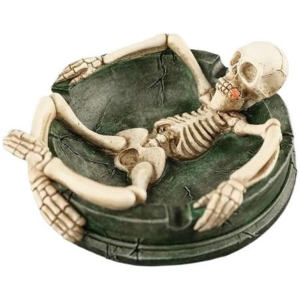 Skeleton Lounge Ashtray - Resin Novelty Cigarette Holder (12.5cm)