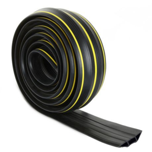 Heavy Duty 3m PVC Cable Floor Cover - 3 Channels with Yellow Safety Lines