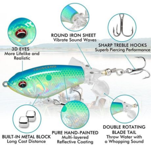 3 Piece Truscend Topwater Fishing Rapala Lure Spinning Tail With BKK Hooks - Image 6