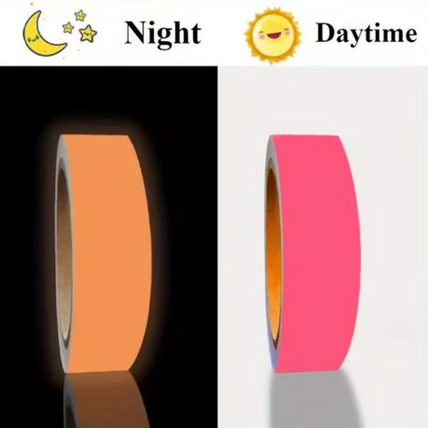 3-Pack Glow-in-the-Dark Tape (Green, Orange & Blue) - 18mm x 5m Each