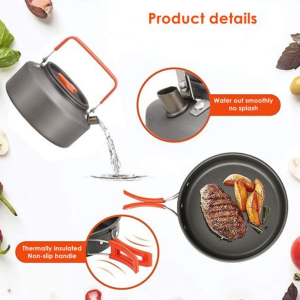 Aluminum Camping Cookware 10PCs Set - Image 3