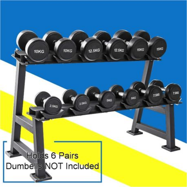 Heavy Duty Dumbell Rack - Holds 6 Pairs Of Dumbells
