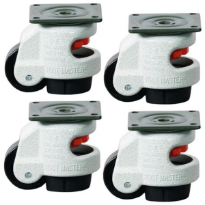 GD-40F Heavy-Duty Caster Wheels with Retractable Foot Pad-4 Pack-25kg Each