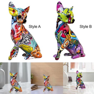 Chihuahua Resin Ornament - Graffiti - (16x14x25cm) - Graffiti Style B