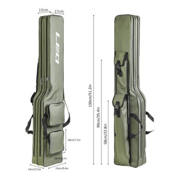 LEO Heavy-Duty Waterproof Fishing Rod Bag with Large Capacity Storage