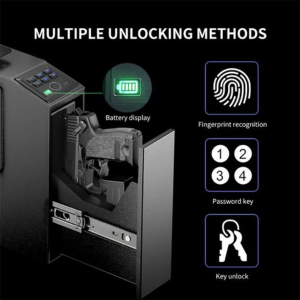 Biometric Handgun Safe With Quick Access Sliding Door & 6 Digit Keypad