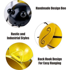 4 Piece Metal Bumble Bee Garden Ornaments - Image 4