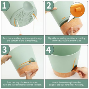 3PCS Self-Watering Planters with Removable Drainage Tray - 25cm, 23cm, 20cm - Image 17