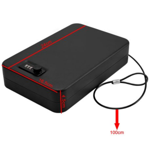 Portable Combination Travel Safe/Lock Box with Cable Tether