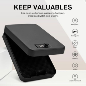 Portable Combination Travel Safe/Lock Box with Cable Tether - Image 2