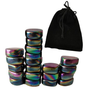 20pc Hematitie Magnets with Vevel Drawstring Bag