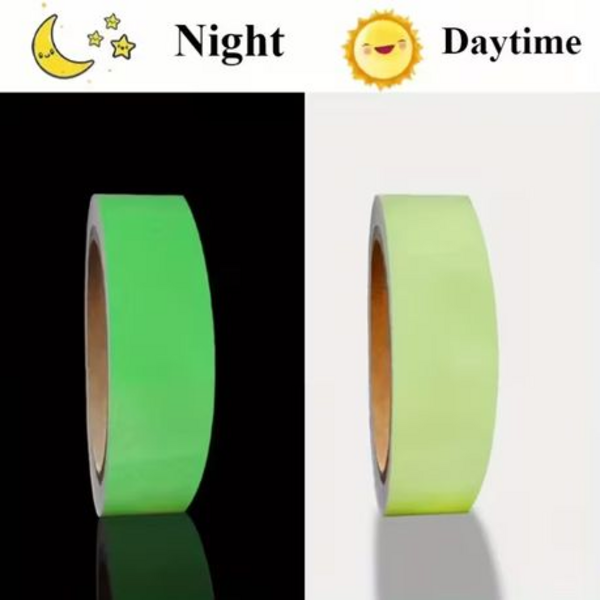3-Pack Glow-in-the-Dark Tape (Green, Orange & Blue) - 18mm x 5m Each