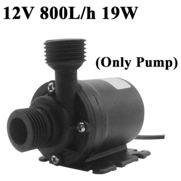 12V DC Water Pump 800L/H, 19W Brushless with 5m Max Lift for Solar