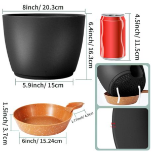 20.3cm Self-Watering Plant Pots with Drainage Tray - 2 Pack - Image 2