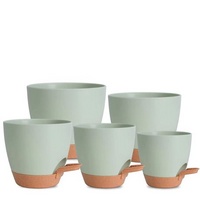 5-Piece Self-Watering Polypropylene Planter Set - (12.5cm to 17cm)