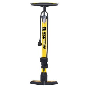 120PSI Alloy Floor Pump with Gauge Yellow