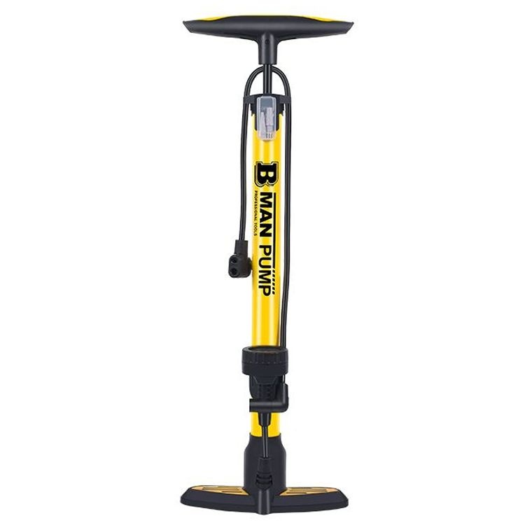 120PSI Alloy Floor Pump with Gauge Yellow - Image 1