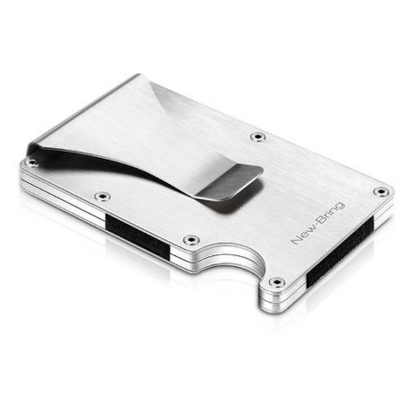 New-Bring Aluminium Minimalist Card Holder & Money Clip RFID Blocking