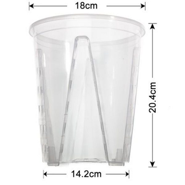 Clear Plastic Orchid/Aroid Pots Set of 6 (Choose Your Size) - Image 5
