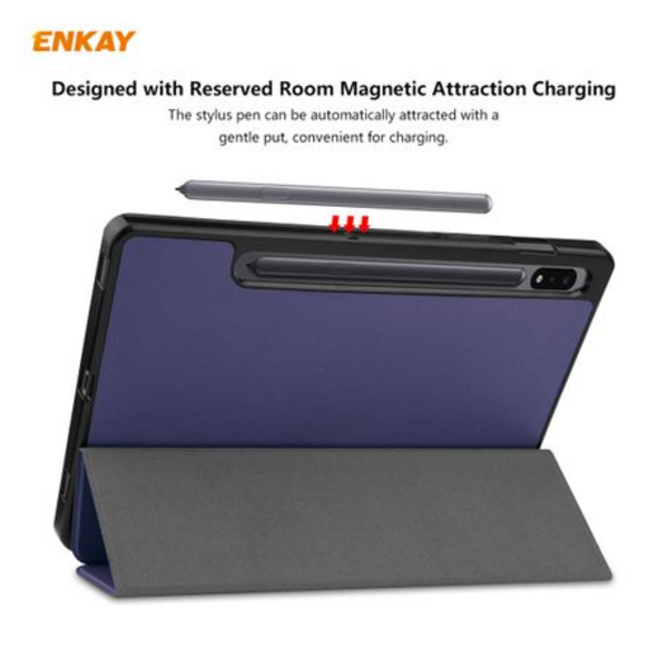 ENKAY PU Leather Flip Cover with S-Pen Slot for Samsung Tab S8/S7 11 inch.
