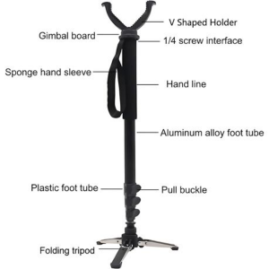 Aluminum Telescoping Shooting Stick with Rotatable Base - Image 4