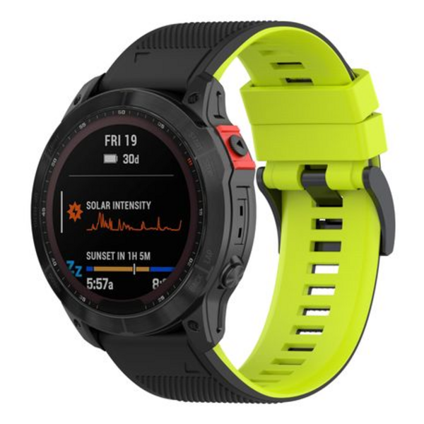 LOBO 26mm Two-Tone Silicone Watch Strap For Garmin