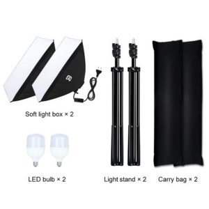 2 x Puluz Soft Box Continuous Lighting Kits (2x E27 Single Globe Sockets) - Image 2