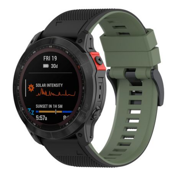 LOBO 26mm Two-Tone Silicone Watch Strap For Garmin