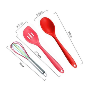 10 Piece Silicone Kitchen Utensil Set - Multi-Coloured - Image 2