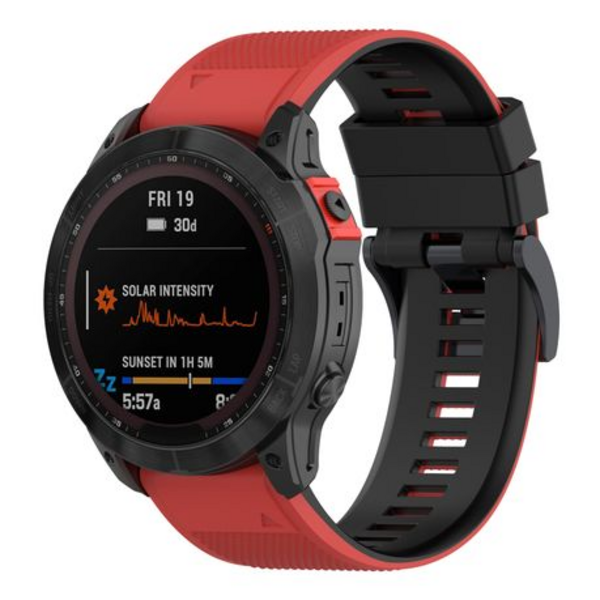 LOBO 26mm Two-Tone Silicone Watch Strap For Garmin