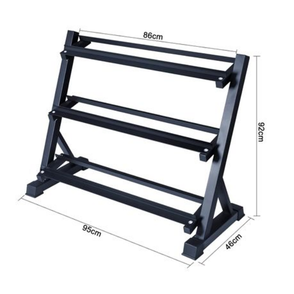 3 Tier Dumbbell Rack (95cm W x 92cm H)