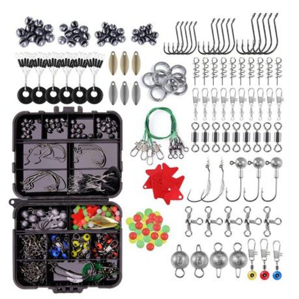 213 Piece Freshwater Fishing Accessories Kit - Black