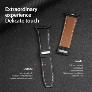 Dux Ducis Genuine Leather Strap compatible with Apple Watch 38/40/41mm - Black - Image 2