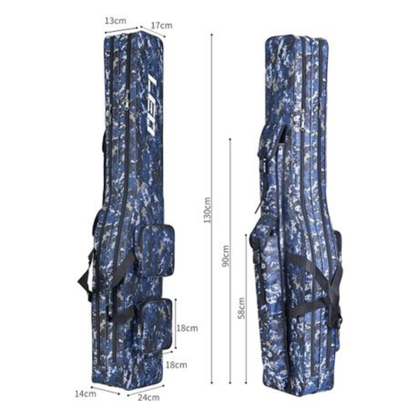 LEO Heavy-Duty Waterproof Fishing Rod Bag with Large Capacity Storage