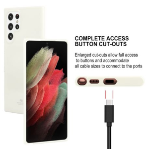 GOOSPERY Pearl Jelly Cover for Samsung S22 Ultra 6.8" - White - Image 5