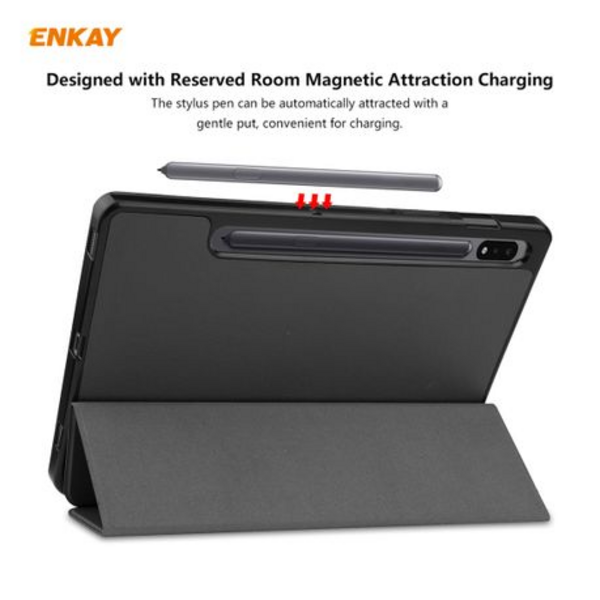 ENKAY PU Leather Flip Cover with S-Pen Slot for Samsung Tab S8/S7 11 inch.