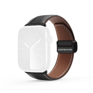 Dux Ducis Genuine Leather Strap compatible with Apple Watch 38/40/41mm - Black