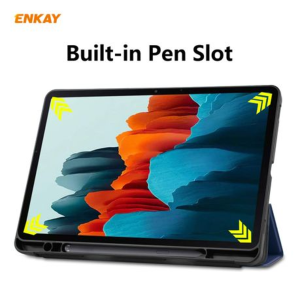 ENKAY PU Leather Flip Cover with S-Pen Slot for Samsung Tab S8/S7 11 inch.