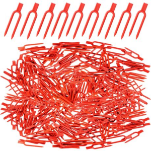 500-Pack Strawberry Runner Fixing Clips - 6 cm U-Shaped Plant Pegs (Red) - Image 2