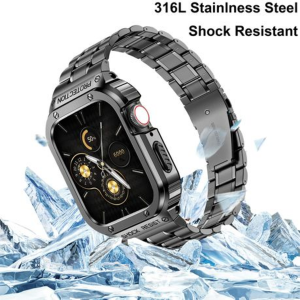 LOBO Stainless Steel Case with Integrated Straps for Apple Watch Ultra 49mm - Image 6