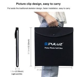 PULUZ 30cm Foldable Photo Box Kit with 2 Ring LED Lights. - Image 2