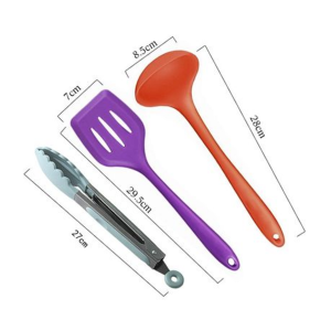 10 Piece Silicone Kitchen Utensil Set - Multi-Coloured - Image 3