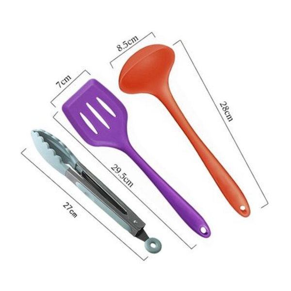 10 Piece Silicone Kitchen Utensil Set - Multi-Coloured