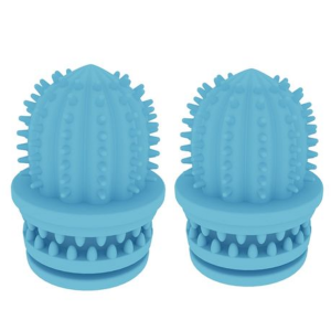 2x Teeth Cleaning Chew Toys For Dogs - Cactus Shape - Blue - Image 1