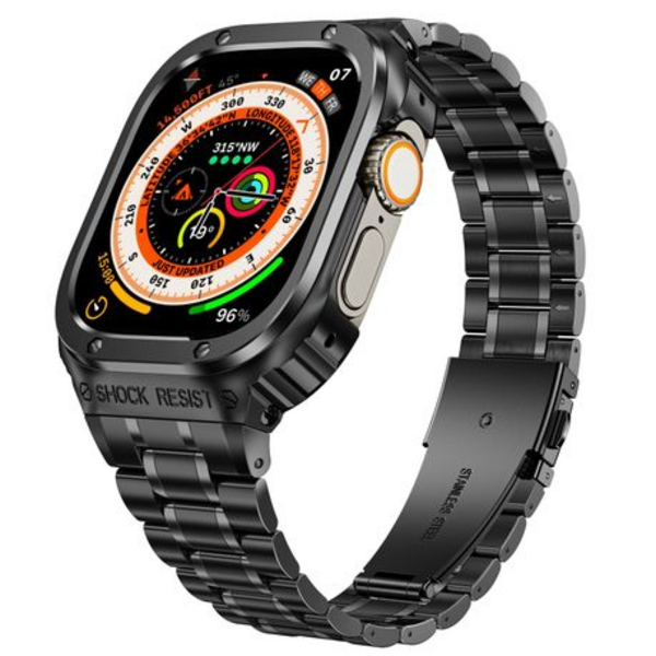 LOBO Stainless Steel Case with Integrated Straps for Apple Watch Ultra 49mm