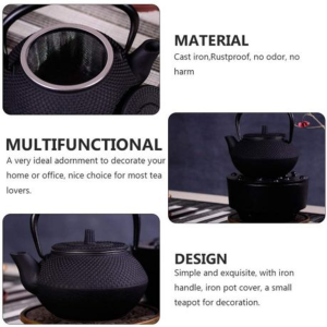 300ml Cast Iron Teapot with Stainless Steel Infuser - Image 5